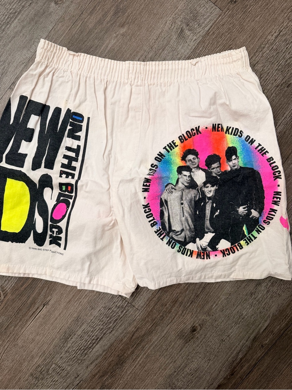 Vintage 1990 NKOTB New Kids on the Block All-Over Print Shorts Large Made in USA